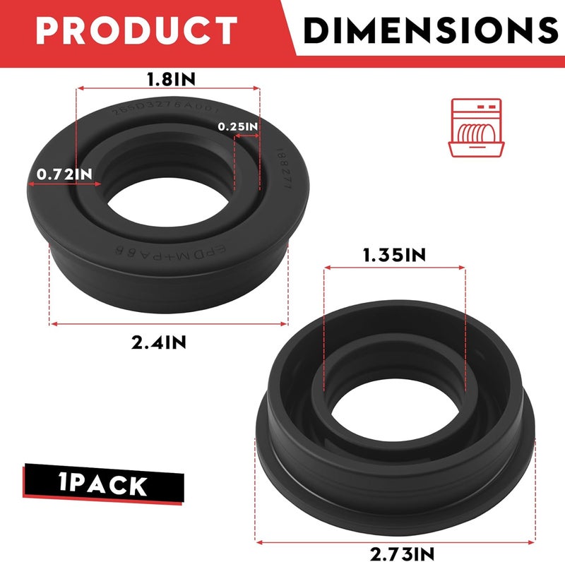 Valorup WD08X27458 Dishwasher Pump & Sump Seal Kit for GE, Direct Replacement for AP7018540, WD08X25471, PS16554611, Compatible with DDT700, GDT565, GDF510 & More - Image 4